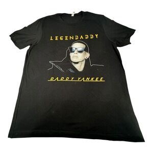 Daddy Yankee Legendaddy‎ Tour T-Shirt Black Graphic Tee Menswear